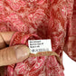 Camicia vintage in seta rossa stampata (S)