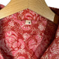 Camicia vintage in seta rossa stampata (S)