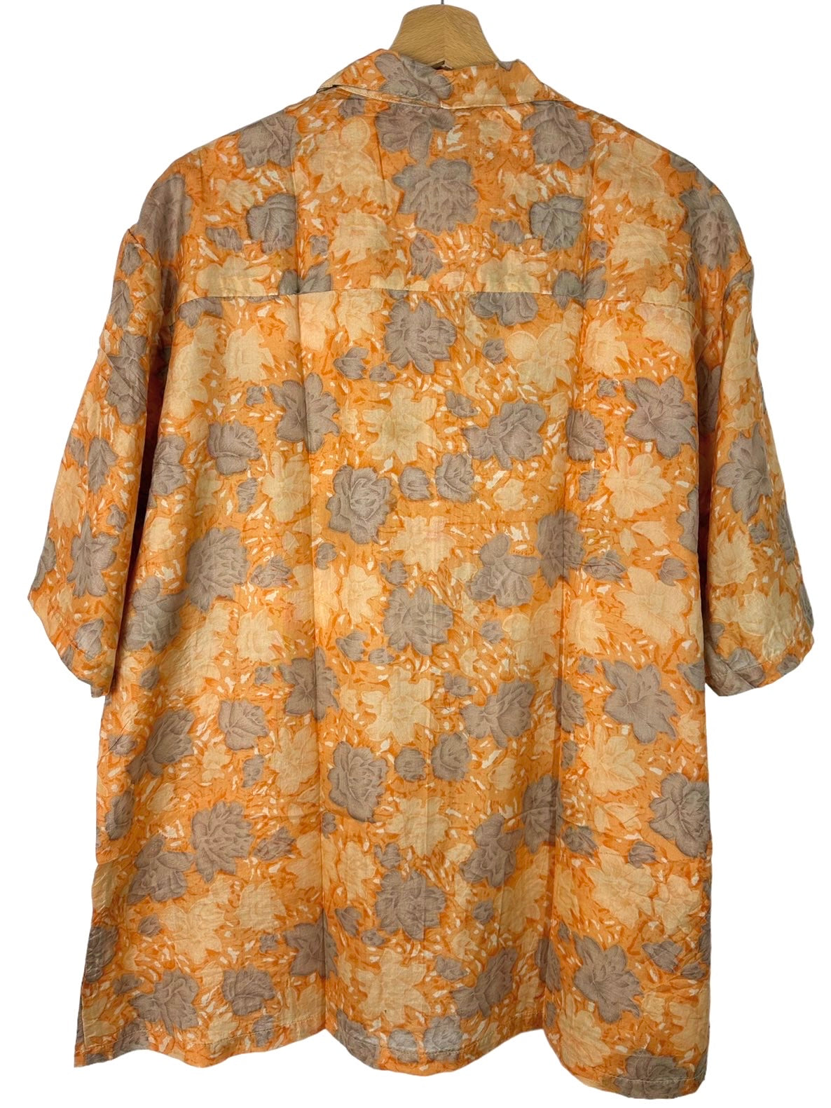 Camicia vintage in seta stampa fiori (L)