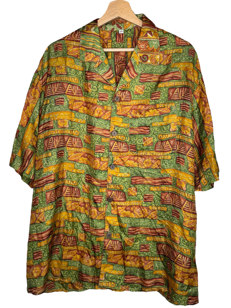 Camicia vintage in seta, taglia XL