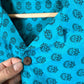 Camicia vintage stampata in seta (XL)