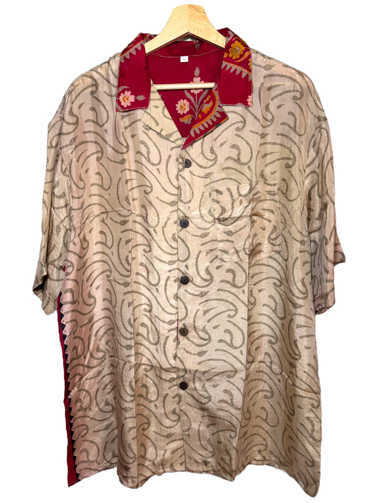 Camicia vintage in seta, taglia L