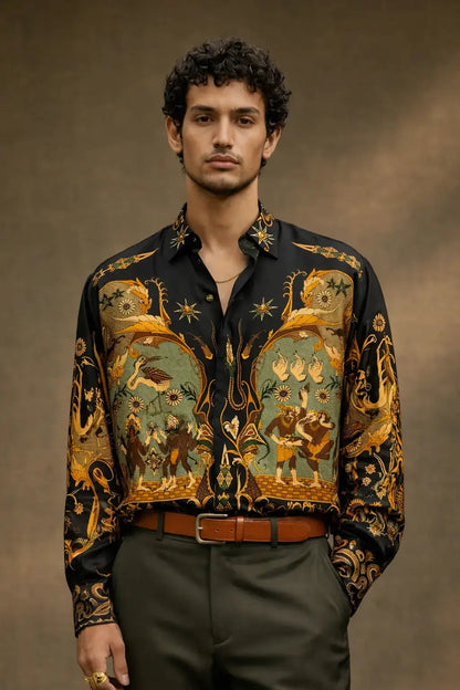 Camicia Fractal in seta Beatbox vintage