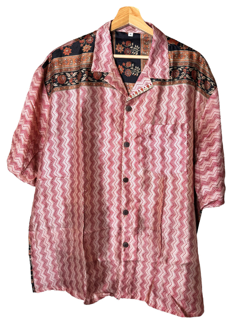 Camicia vintage in seta, taglia XL