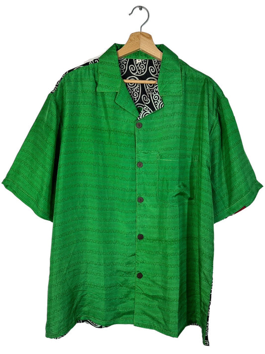 Camisa de seda vintage Paisley estampado (M)