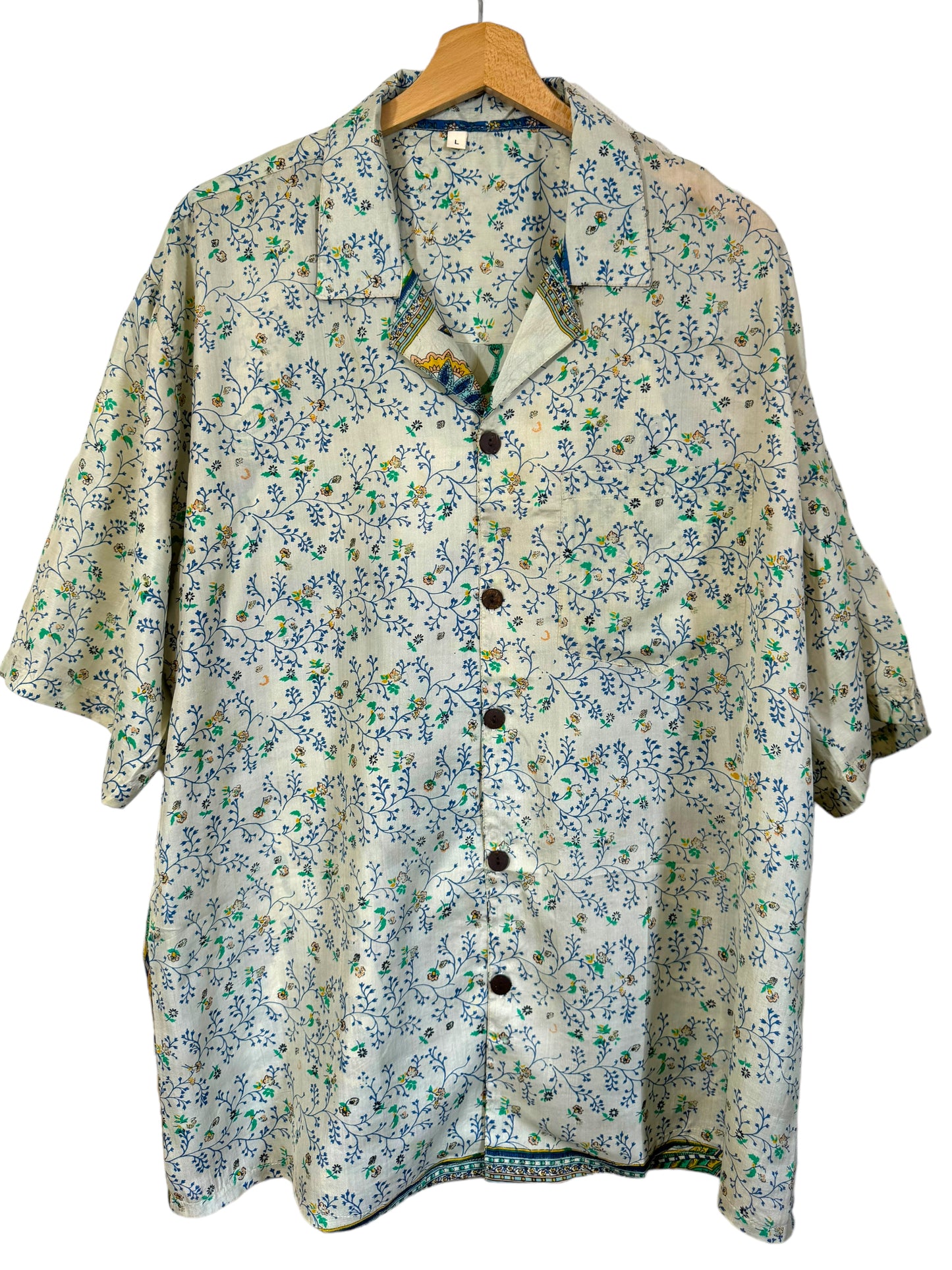 Camicia realizzata con seta vintage (L)