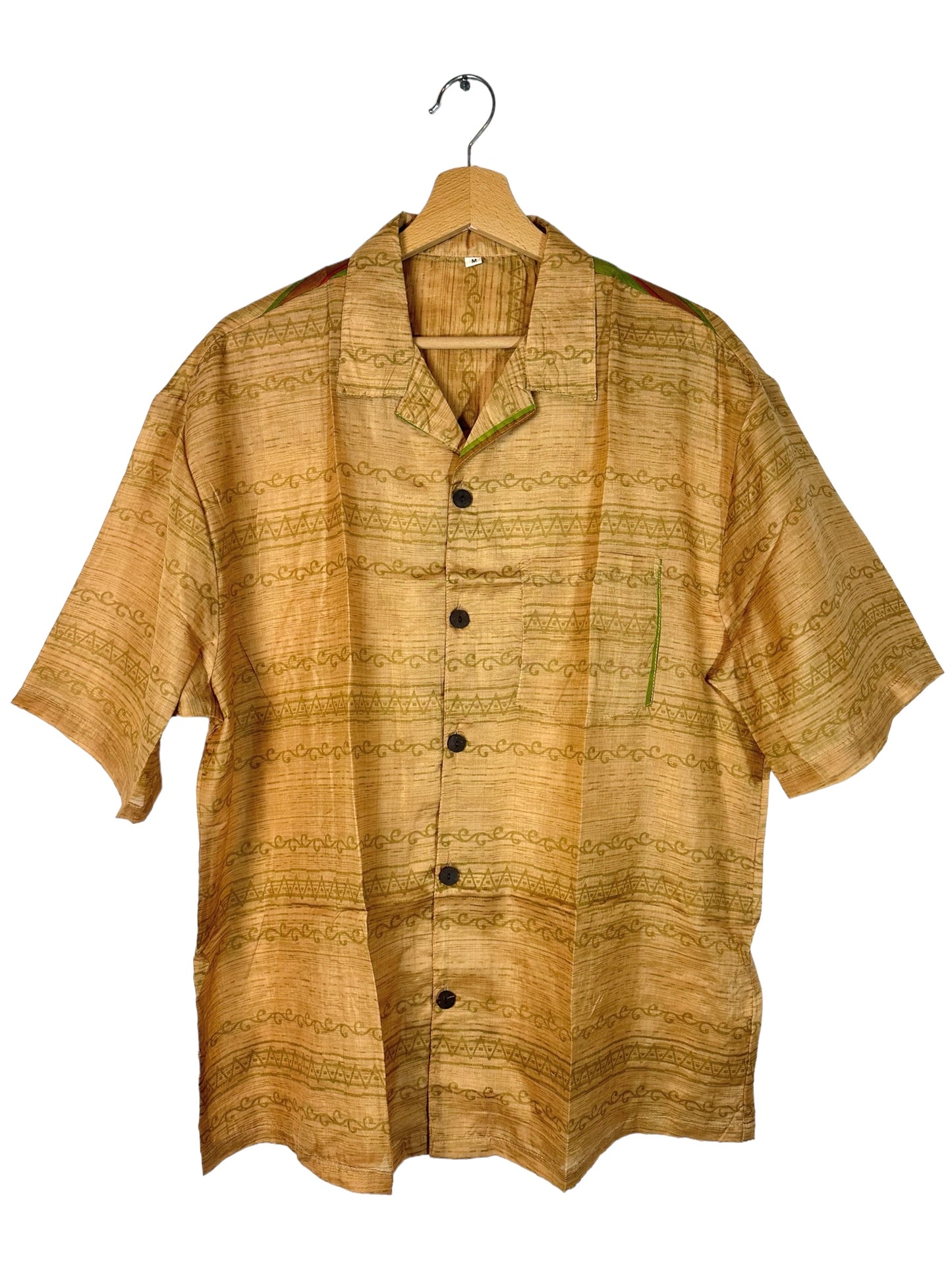 Camicia vintage in seta stampata (M)